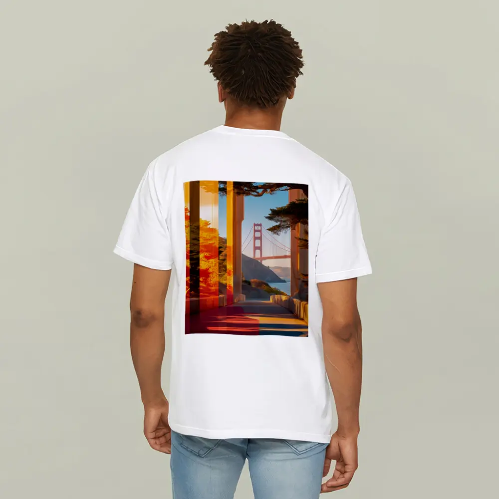 Golden Gate Bridge San Francisco Warm Sunset – T-Shirts