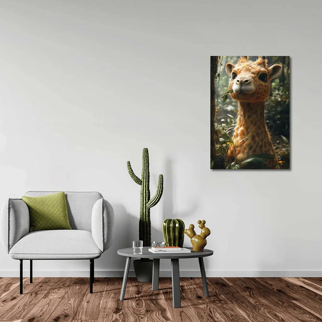 Cute Baby Giraffe In Jungle Forest – Wall Art