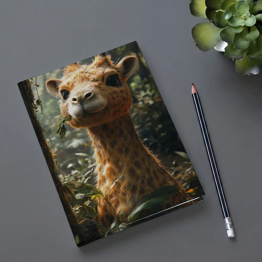 Cute Baby Giraffe In Jungle Forest – Notebooks
