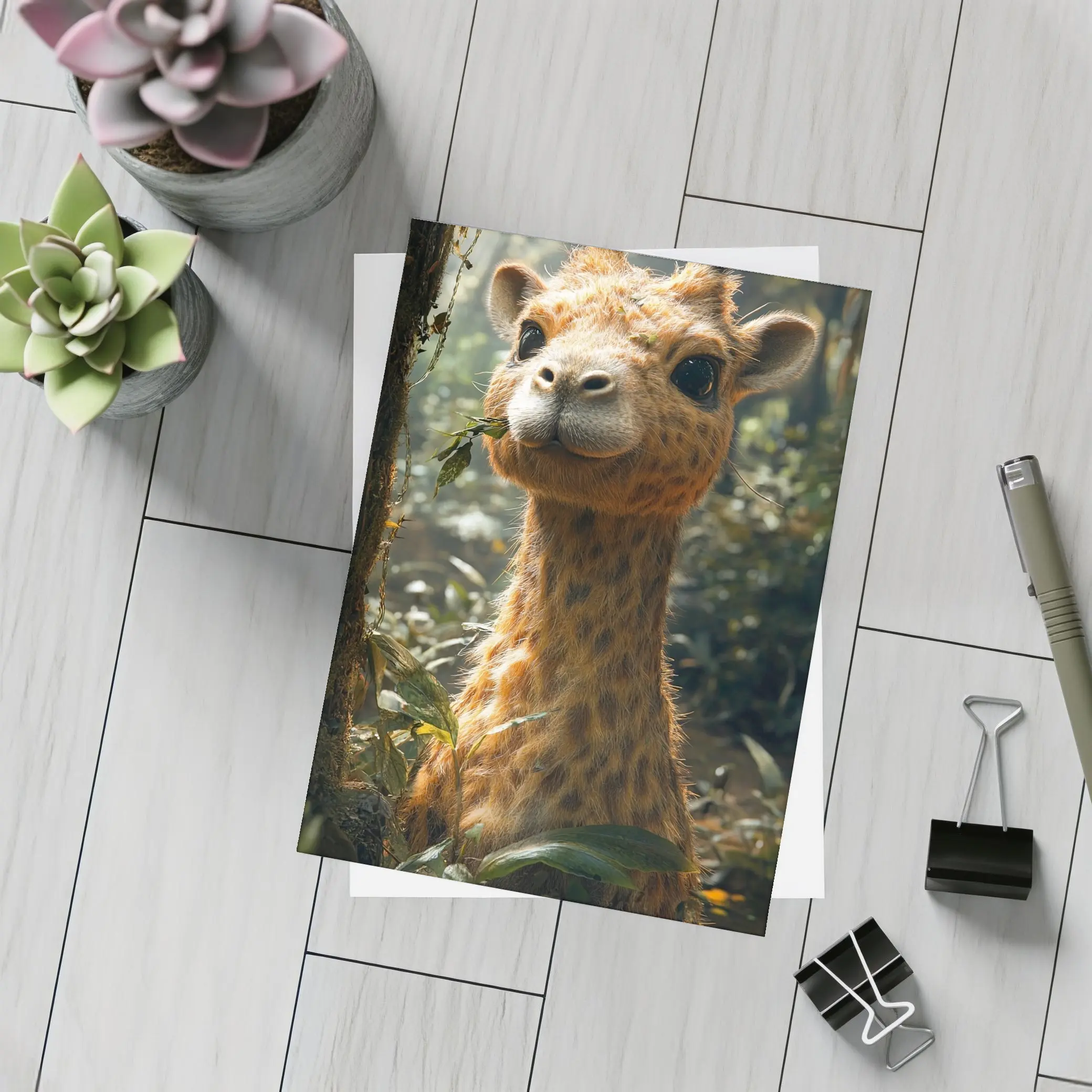 Cute Baby Giraffe In Jungle Forest – Postcards