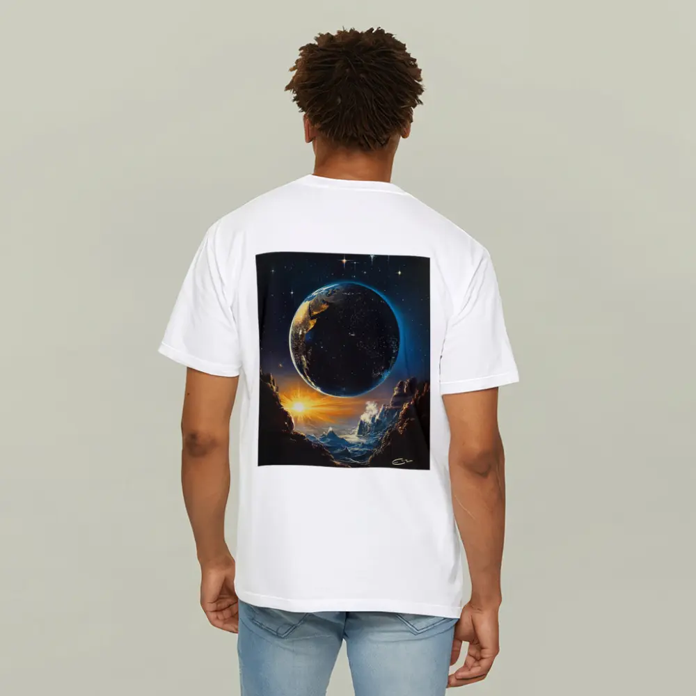 Earth From Space Cosmic Sunrise Fantasy Art – T-Shirts