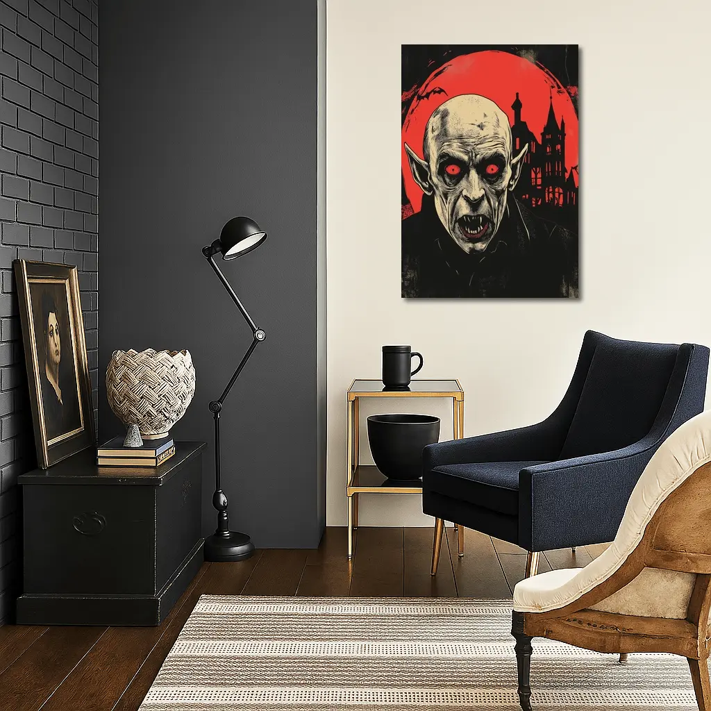 Nosferatu Vampire Red Moon Gothic Horror – Wall Art