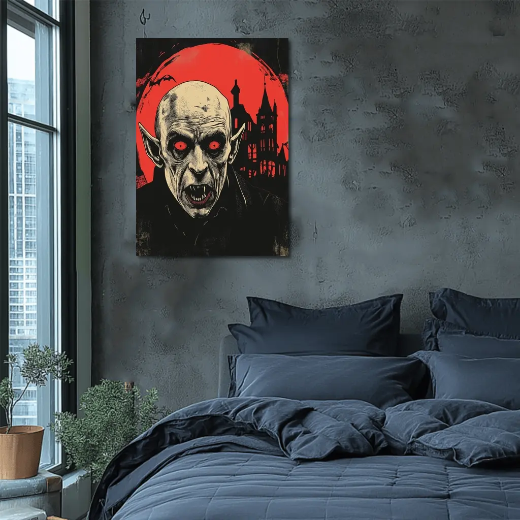 Nosferatu Vampire Red Moon Gothic Horror – Wall Art
