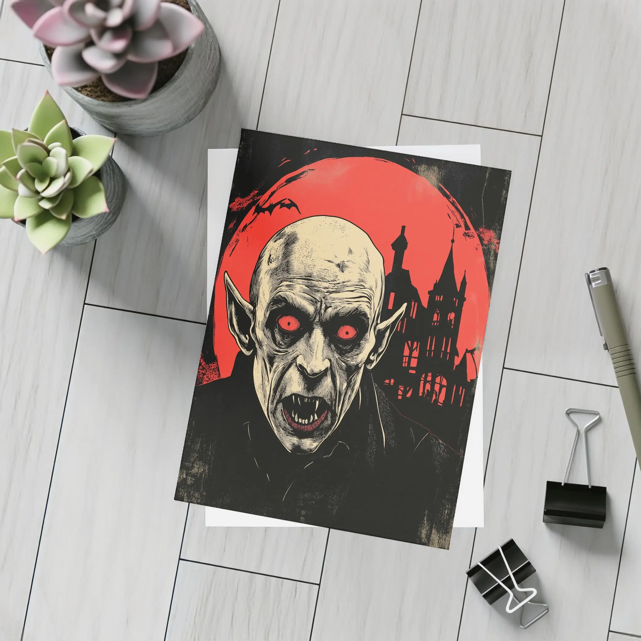 Nosferatu Vampire Red Moon Gothic Horror – Postcards
