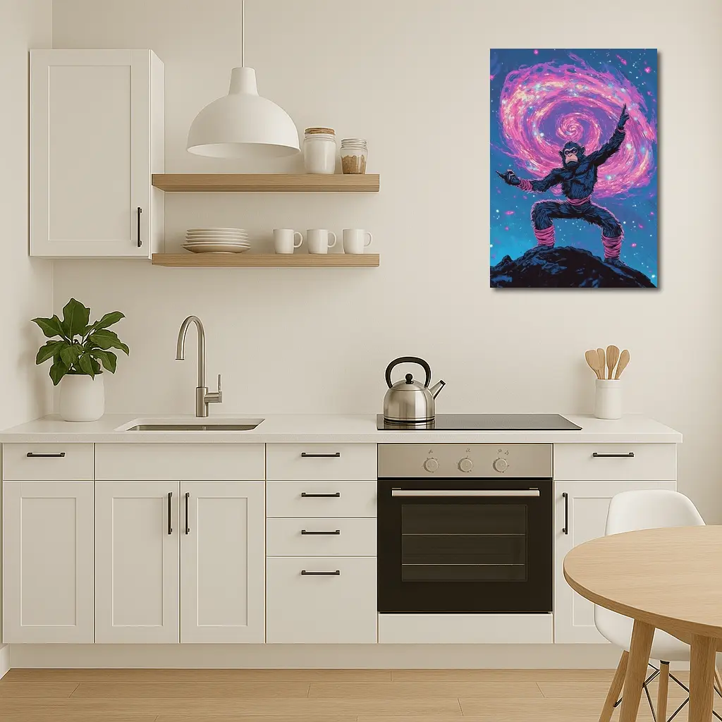 Cosmic Monkey Warrior Galaxy Space Art – Wall Art