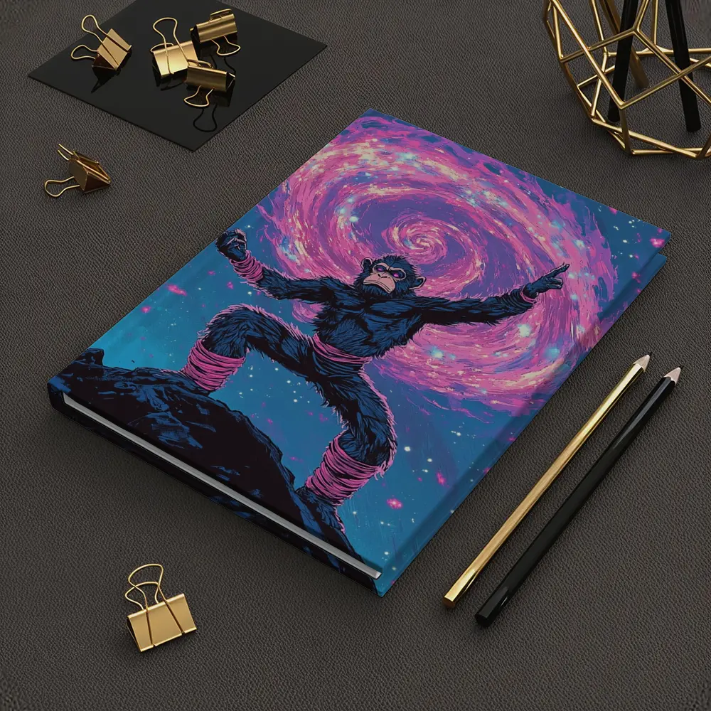 Cosmic Monkey Warrior Galaxy Space Art – Notebooks