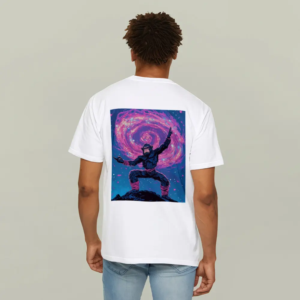 Cosmic Monkey Warrior Galaxy Space Art – T-Shirts