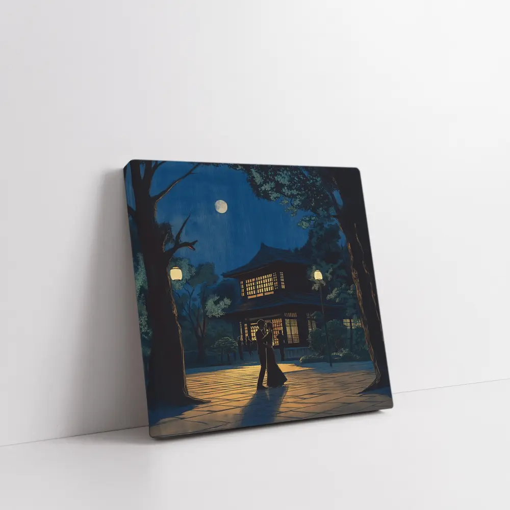 Couple Dancing Under Moon Japanese Night – Wall Art