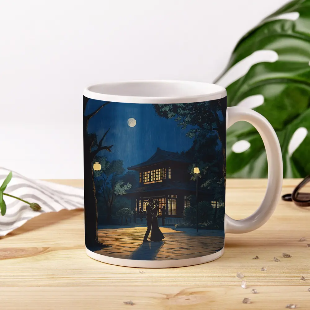 Couple Dancing Under Moon Japanese Night – Mugs