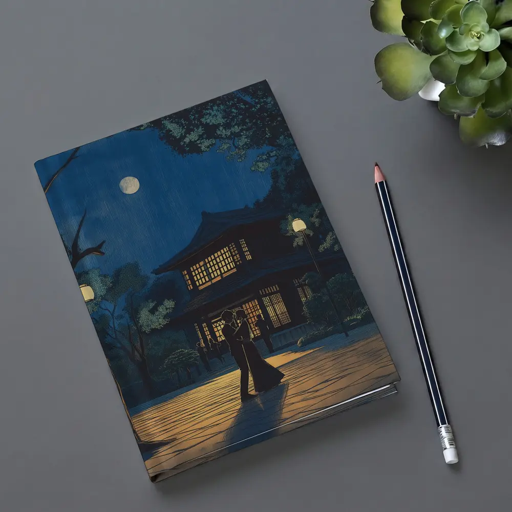 Couple Dancing Under Moon Japanese Night – Notebooks