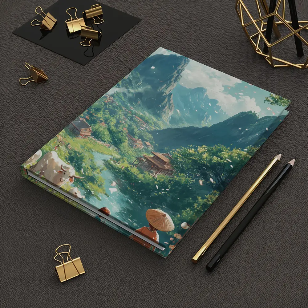 Anime Valley Village Children and Cows – Notebooks