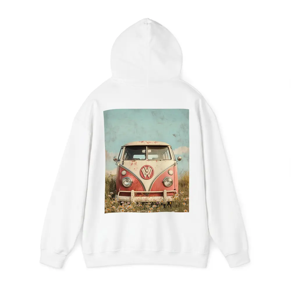 Vintage Volkswagen Bus Daisy Field Art – Hoodies
