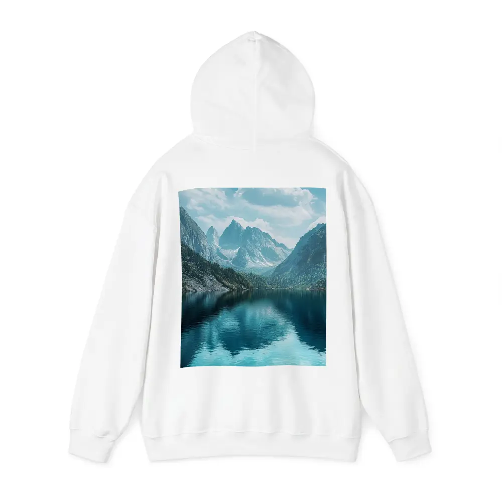 Crystal Mountain Lake Reflection Blue Sky – Hoodies