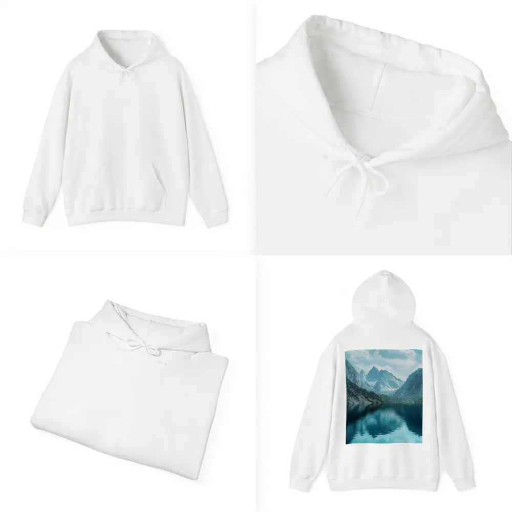 Crystal Mountain Lake Reflection Blue Sky – Hoodies