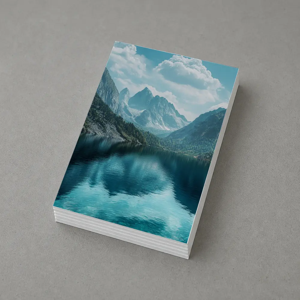 Crystal Mountain Lake Reflection Blue Sky – Postcards