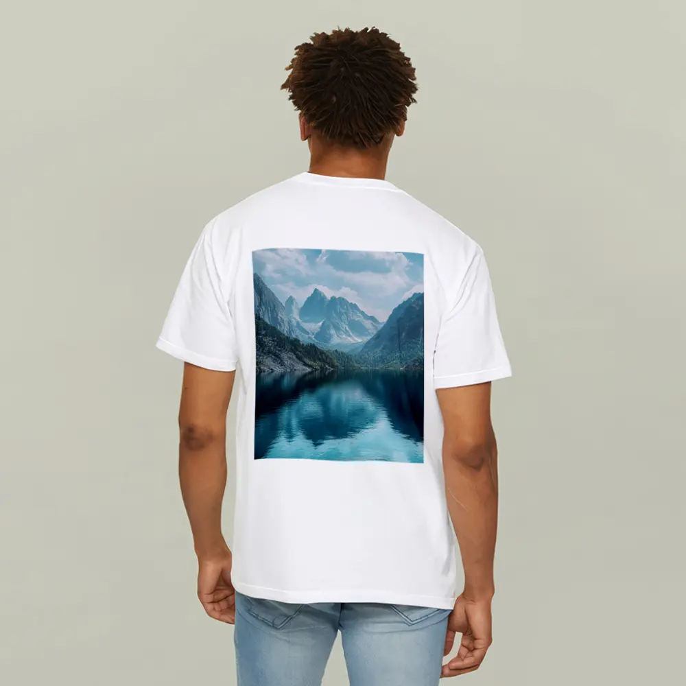 Crystal Mountain Lake Reflection Blue Sky – T-Shirts