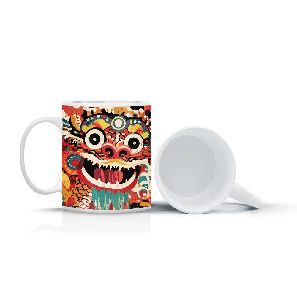 Chinese Dragon Dance Head Pop Art – Mugs