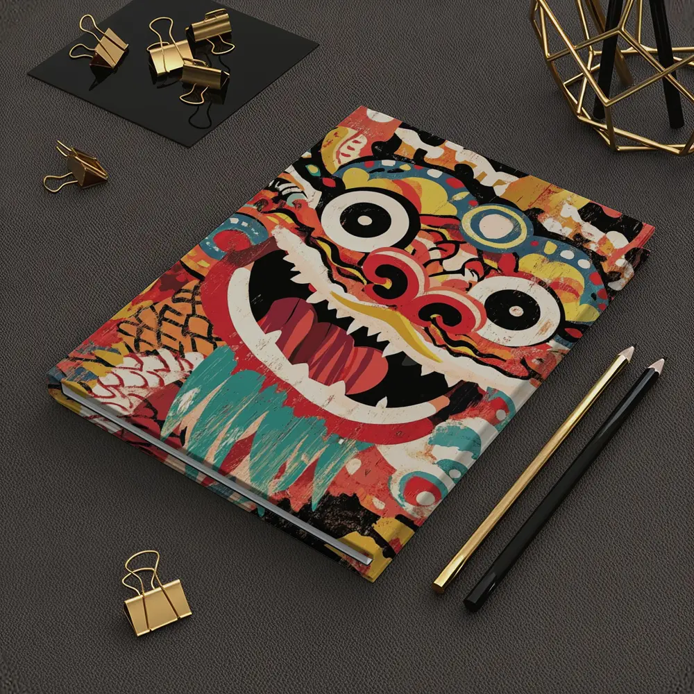 Chinese Dragon Dance Head Pop Art – Notebooks