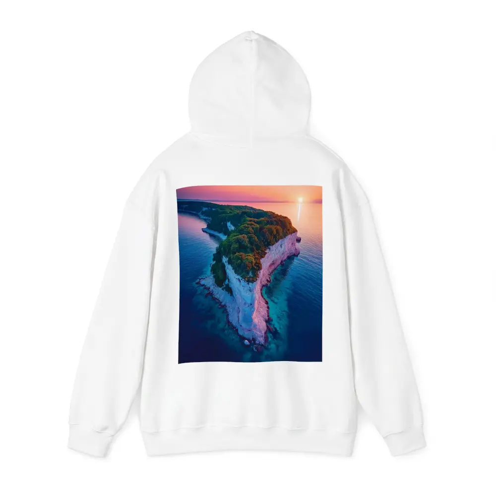 Chalk Cliffs Island Aerial Sunset Ocean View – Hoodies