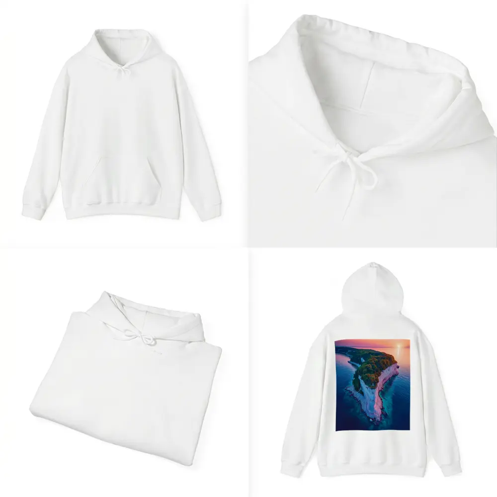 Chalk Cliffs Island Aerial Sunset Ocean View – Hoodies