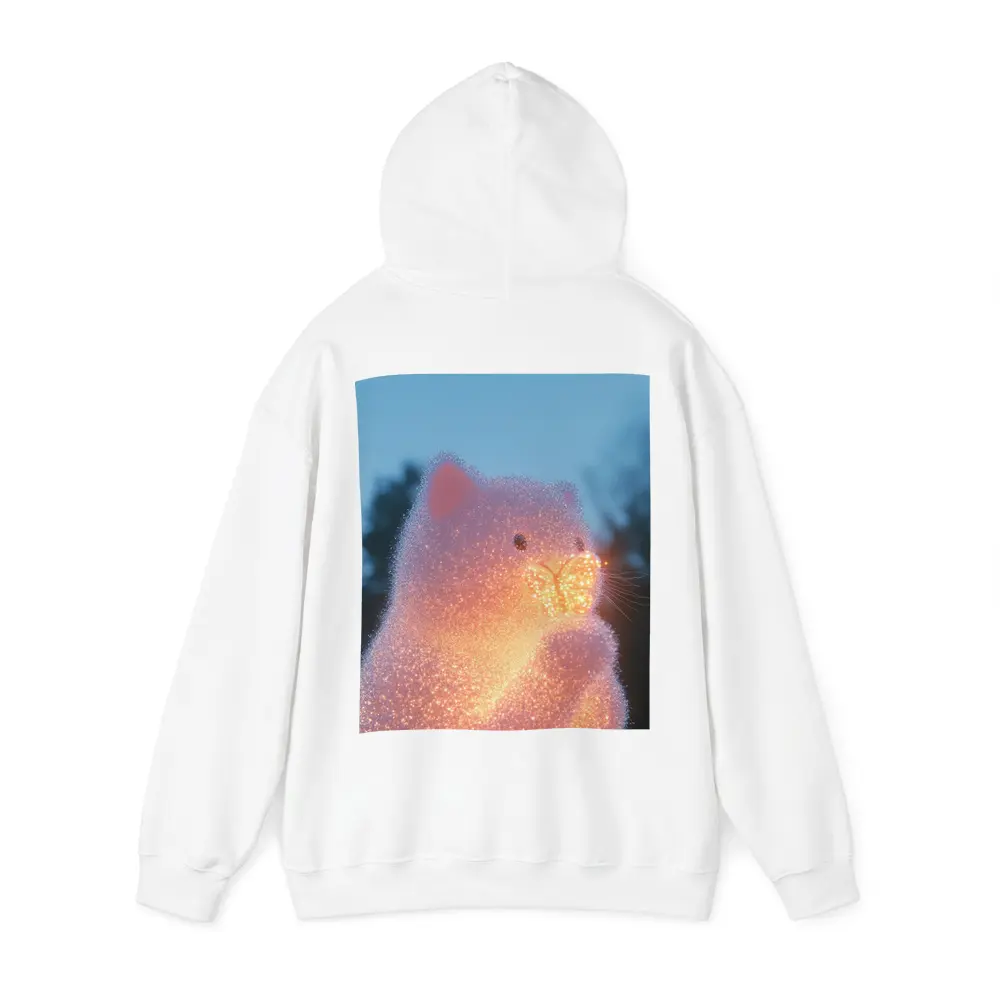 Glowing Crystal Cat Holding Butterfly Twilight – Hoodies