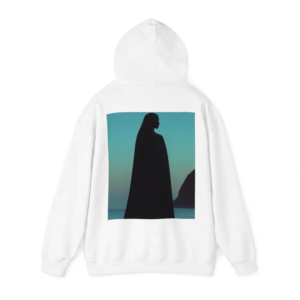 Cloaked Woman Silhouette Starry Night Sky – Hoodies