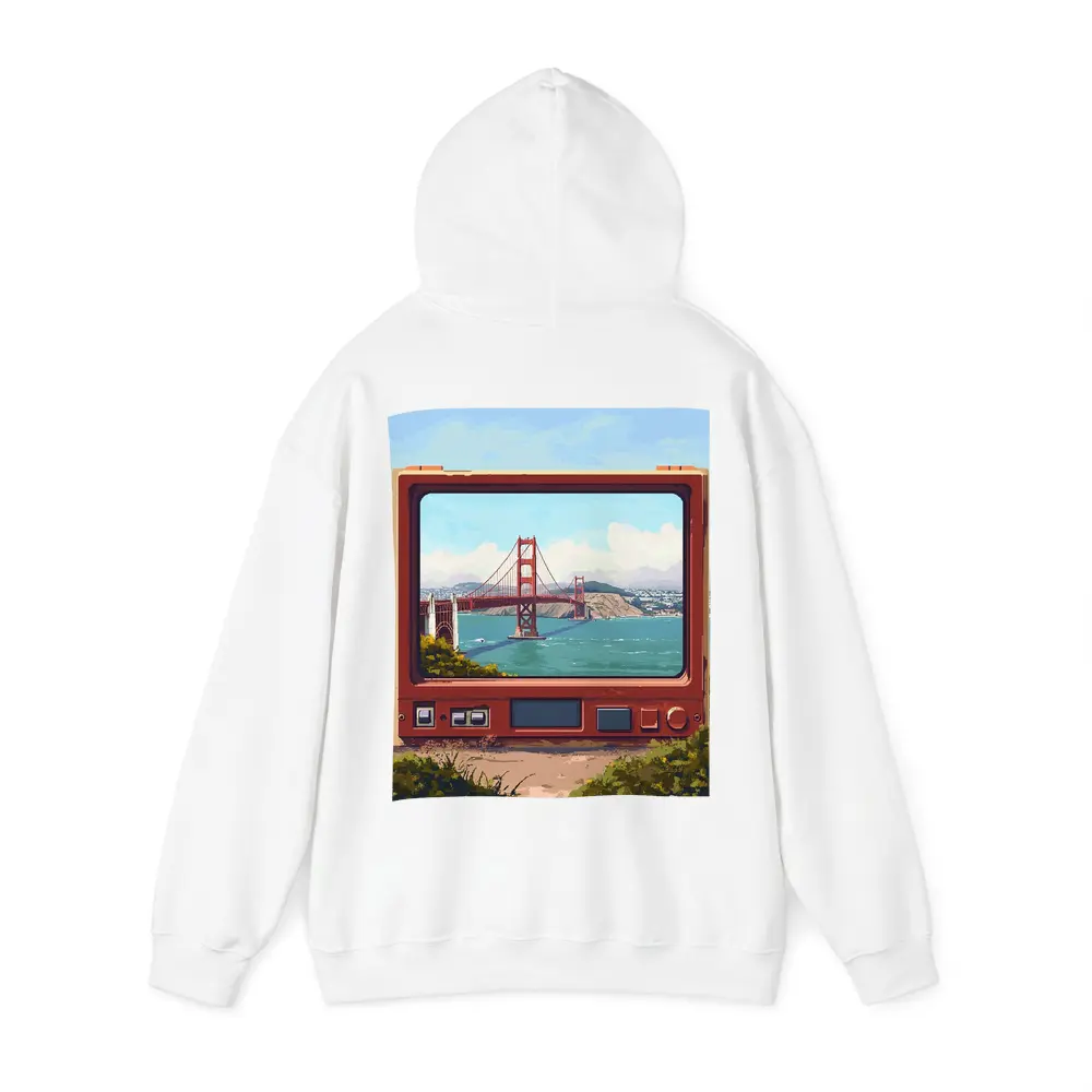 Golden Gate Bridge Pixel Art Retro TV – Hoodies