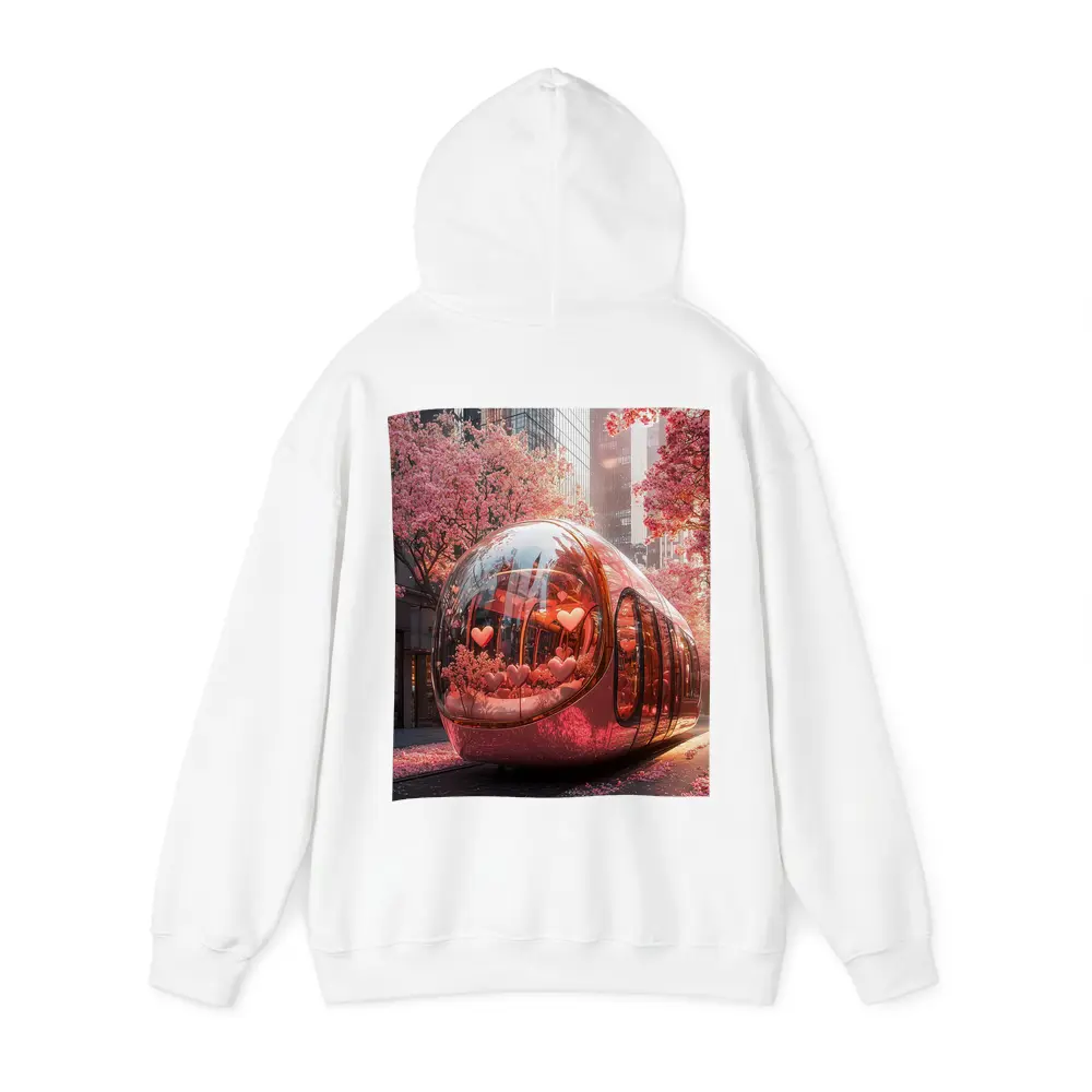 Futuristic Pink Bus City Cherry Blossoms – Hoodies