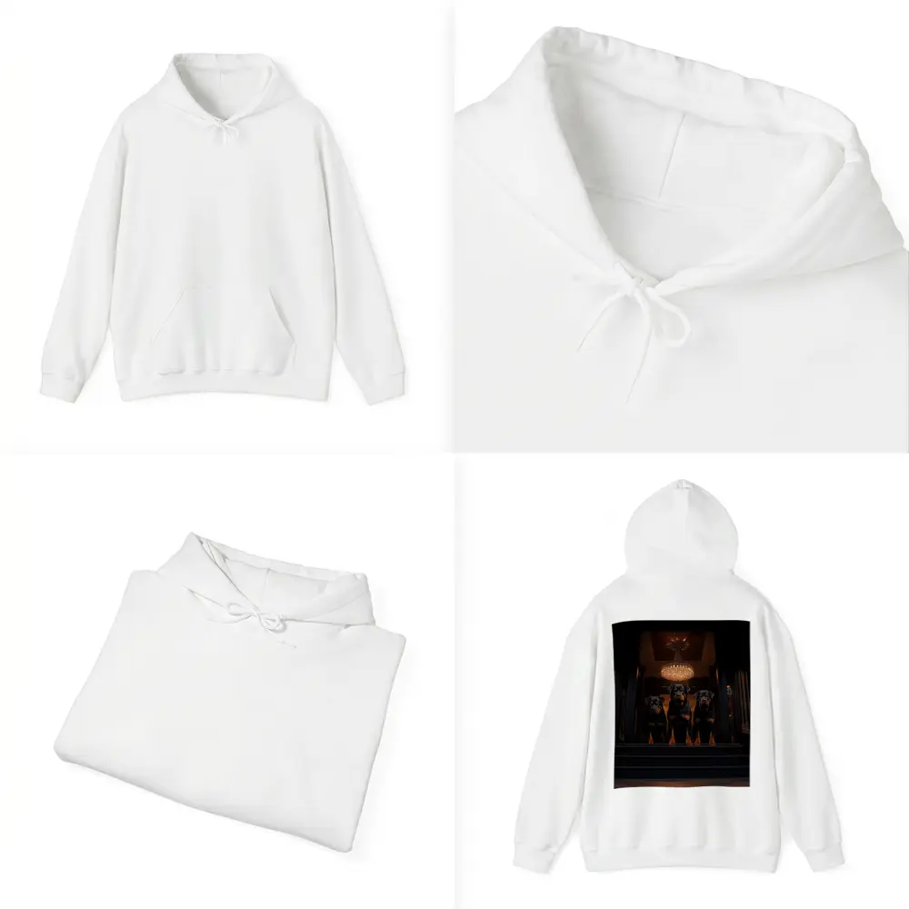 Three Rottweilers In Dark Luxury Interior – Hoodies