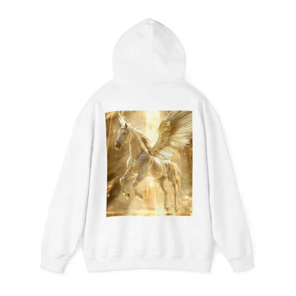 White Pegasus Golden Wings Glowing Light – Hoodies