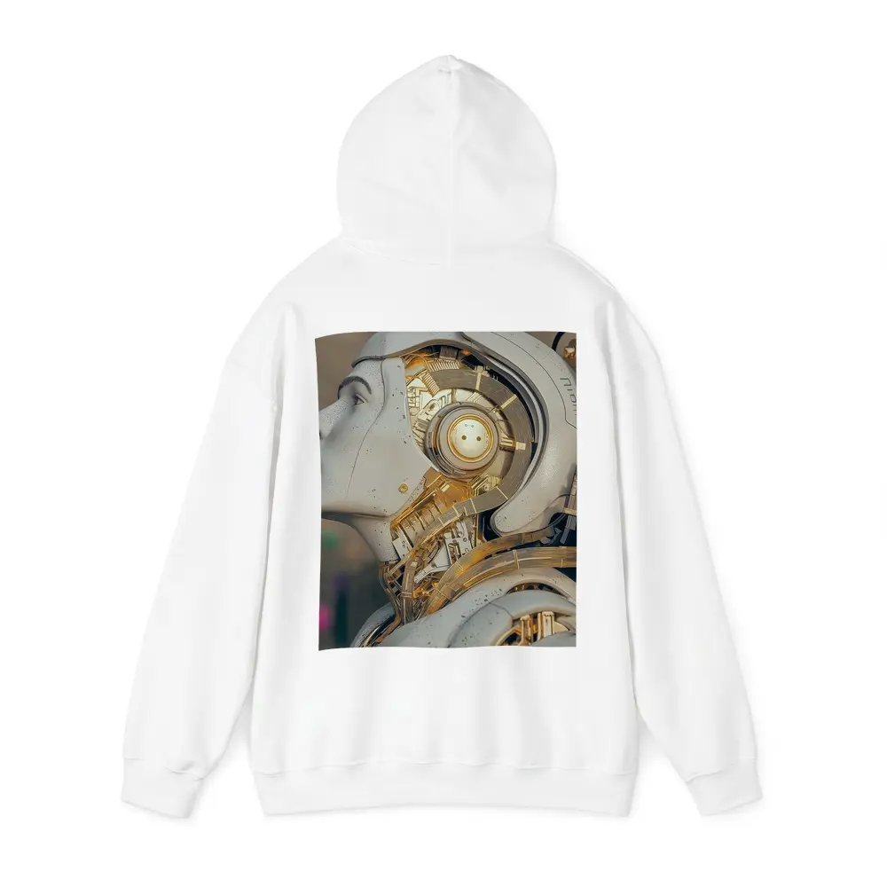 Gold Mechanical Robot Woman Profile Art – Hoodies