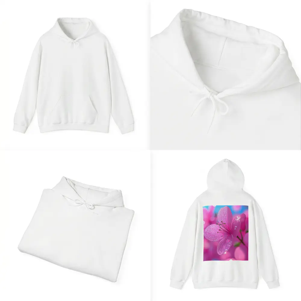 Pink Flower Blossoms Blue Sky Background – Hoodies