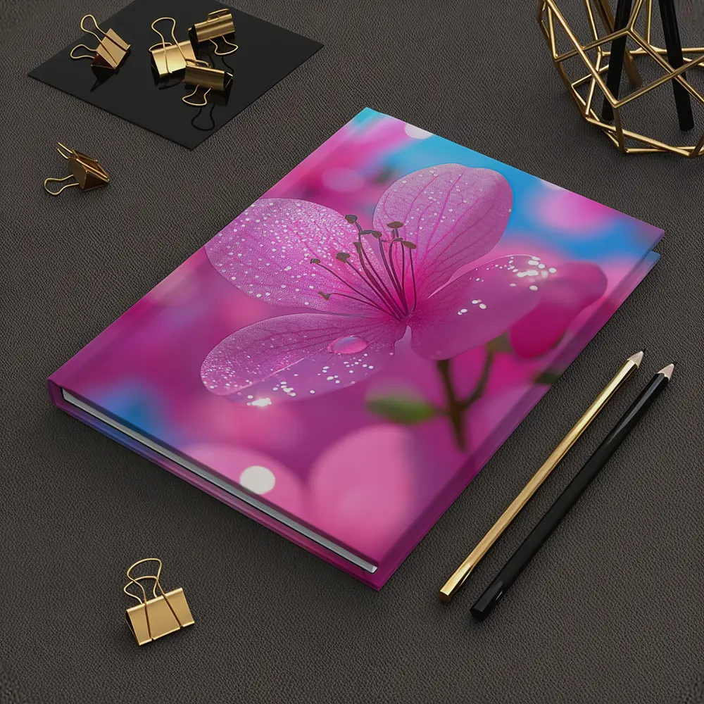 Pink Flower Blossoms Blue Sky Background – Notebooks