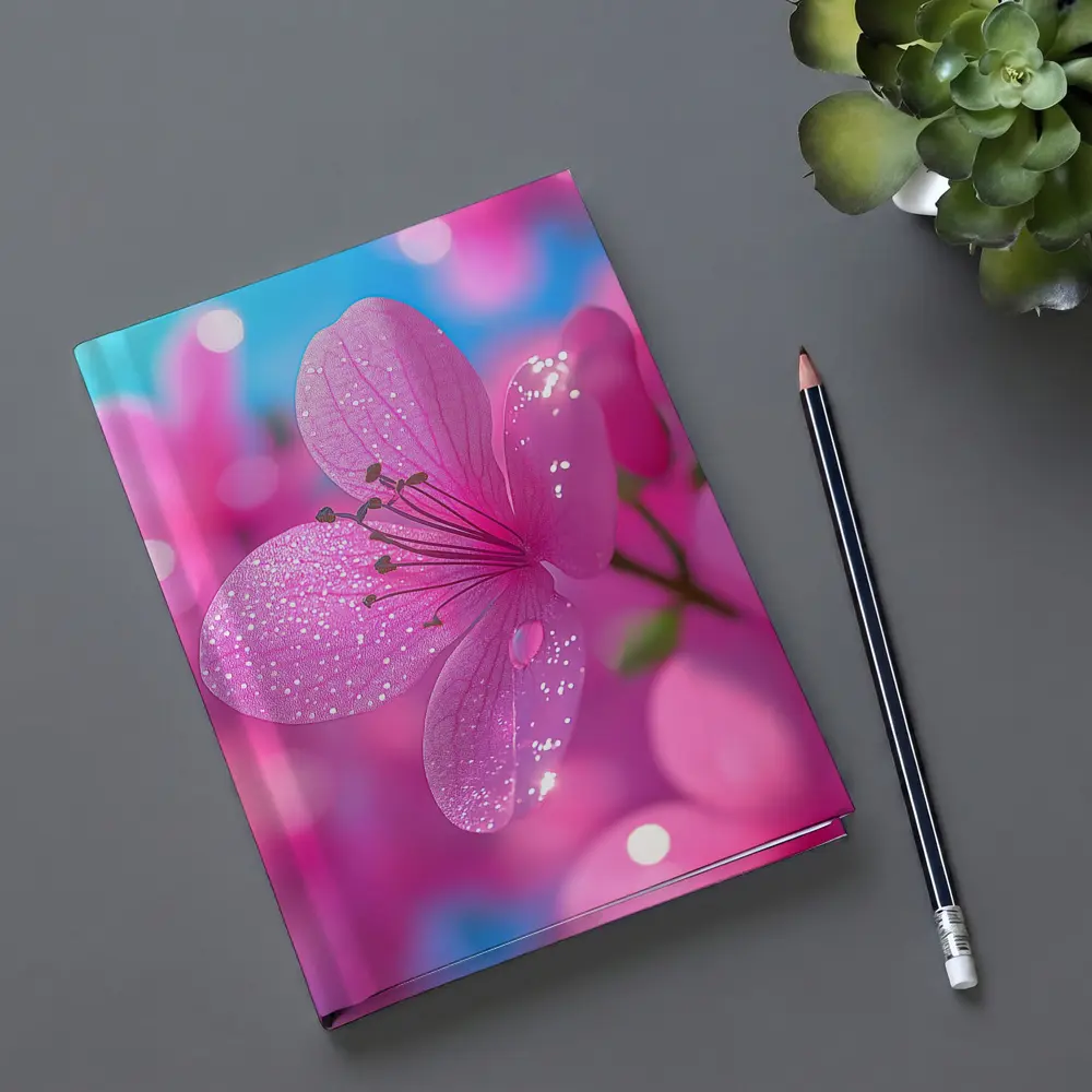 Pink Flower Blossoms Blue Sky Background – Notebooks