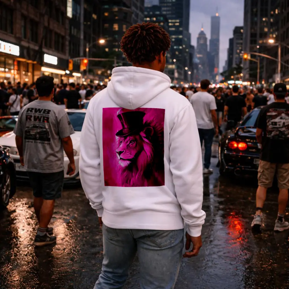 Pink Lion Top Hat Magenta Art – Hoodies