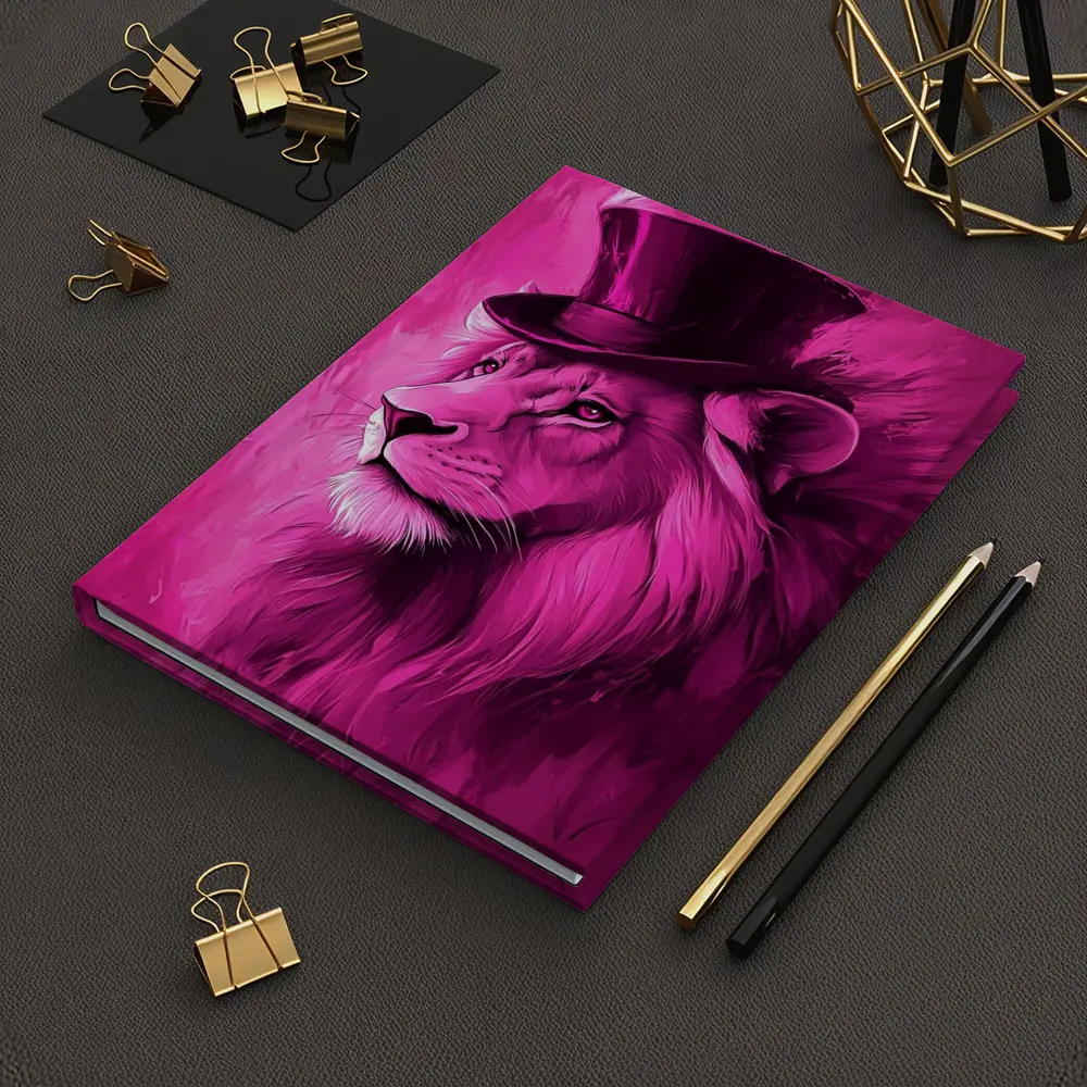 Pink Lion Top Hat Magenta Art – Notebooks