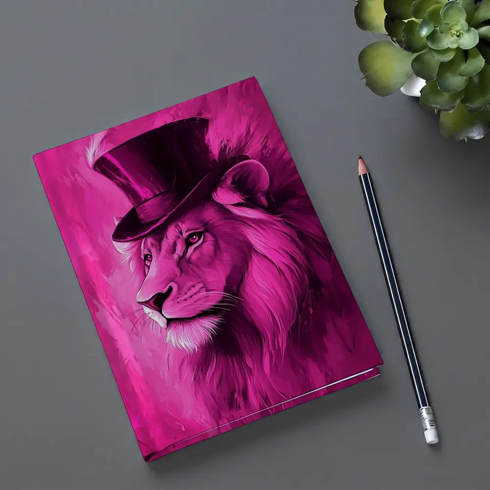 Pink Lion Top Hat Magenta Art – Notebooks