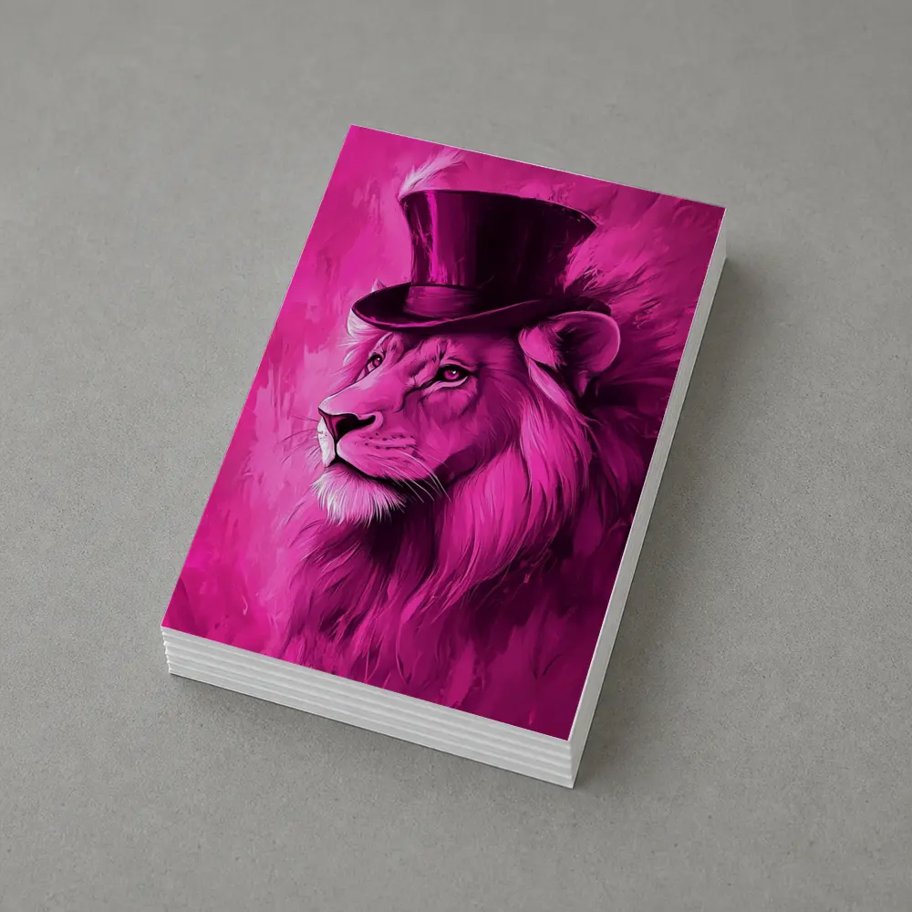 Pink Lion Top Hat Magenta Art – Postcards