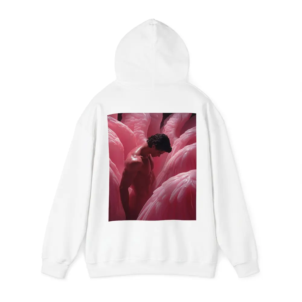Nude Man Among Pink Flamingo Wings – Hoodies