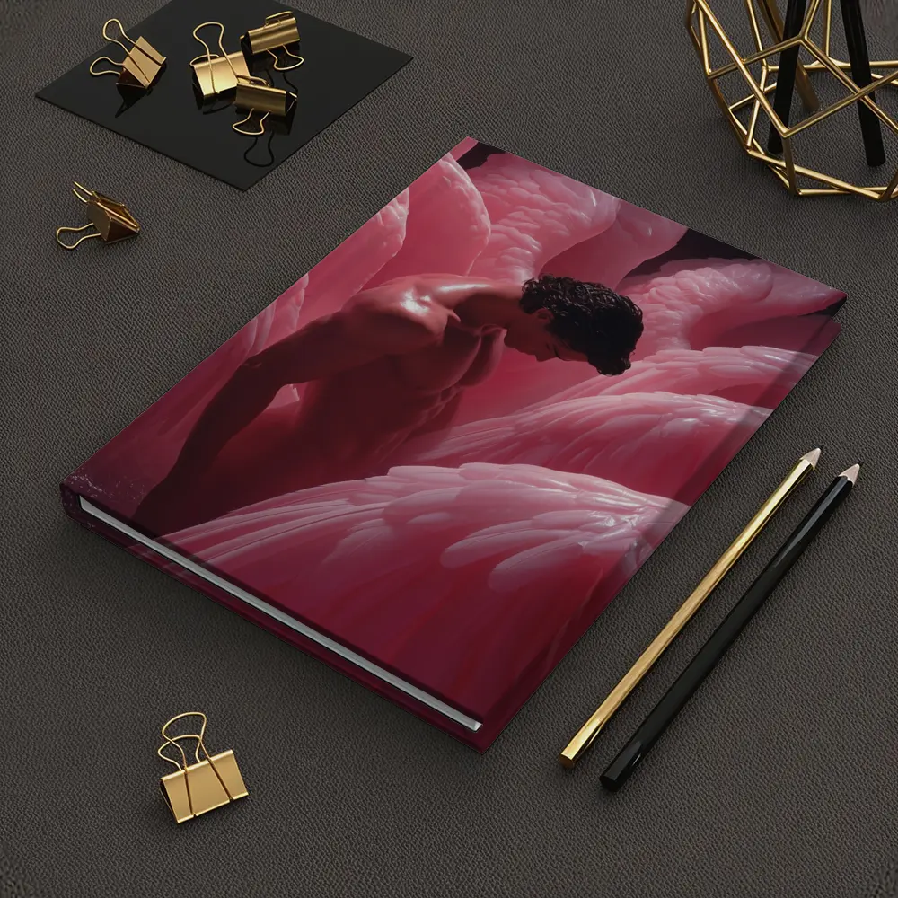 Nude Man Among Pink Flamingo Wings – Notebooks
