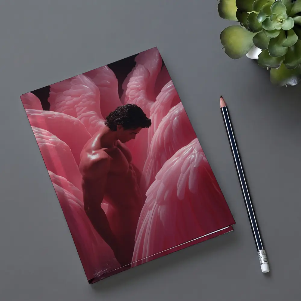Nude Man Among Pink Flamingo Wings – Notebooks