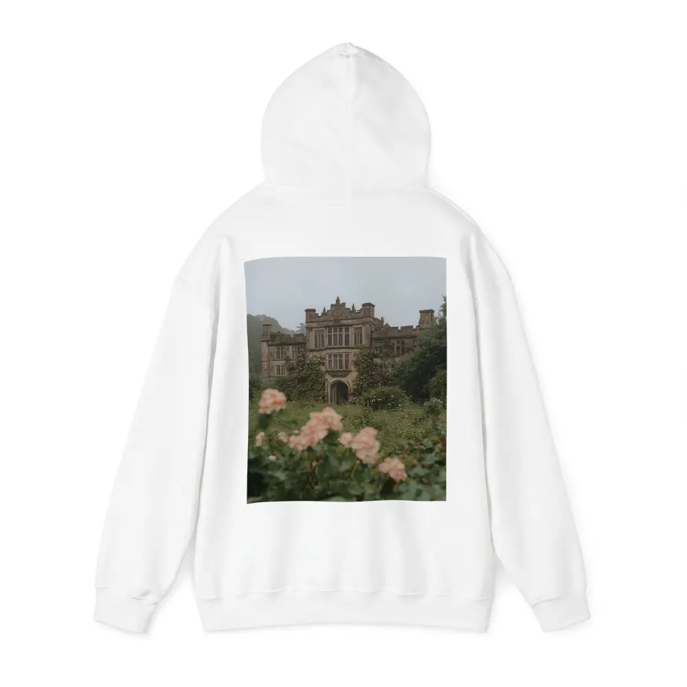 English Manor House Overgrown Rose Garden Fog – Hoodies