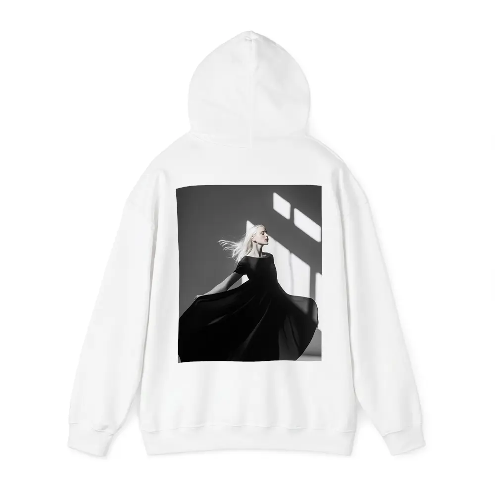 Woman Black Dress Dancing Gray Studio – Hoodies