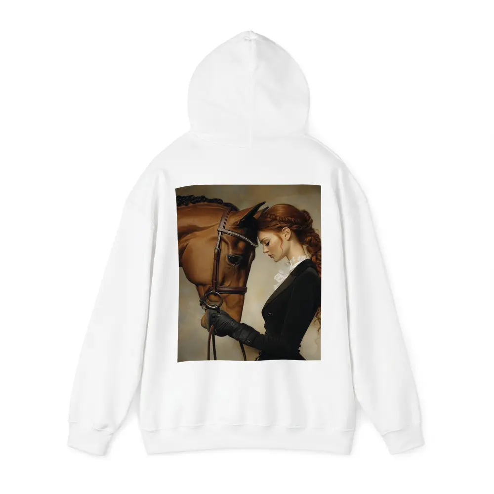 Equestrian Woman With Chestnut Horse Portrait – Hoodies