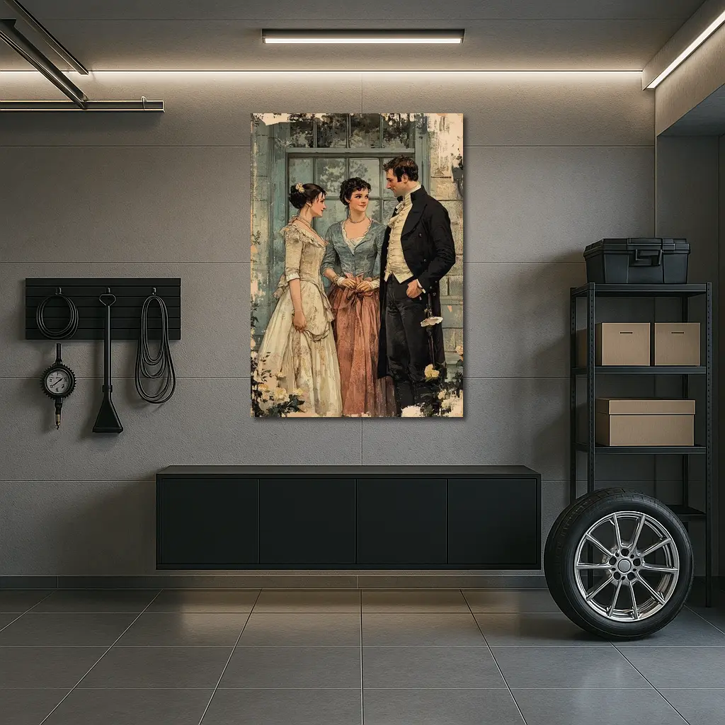 Regency Era Couple Vintage Illustration Art – Wall Art