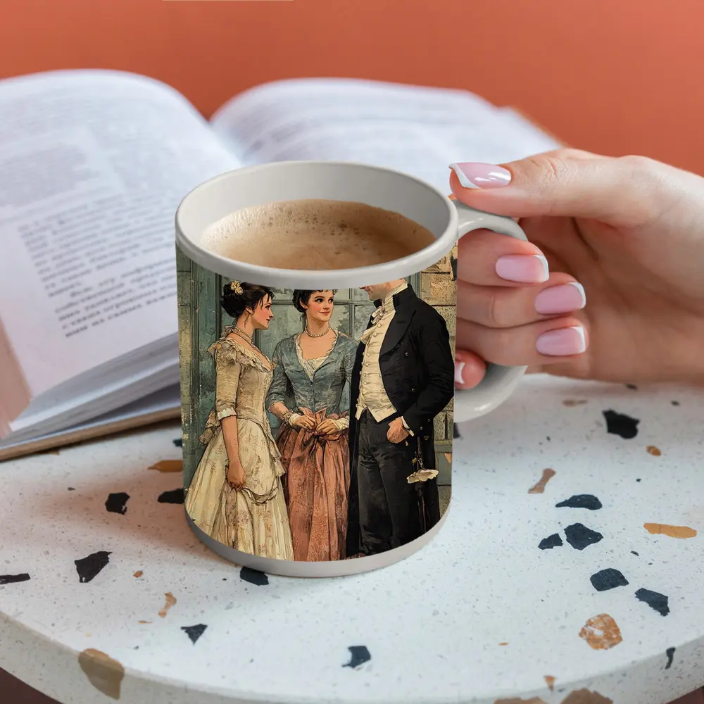 Regency Era Couple Vintage Illustration Art – Mugs