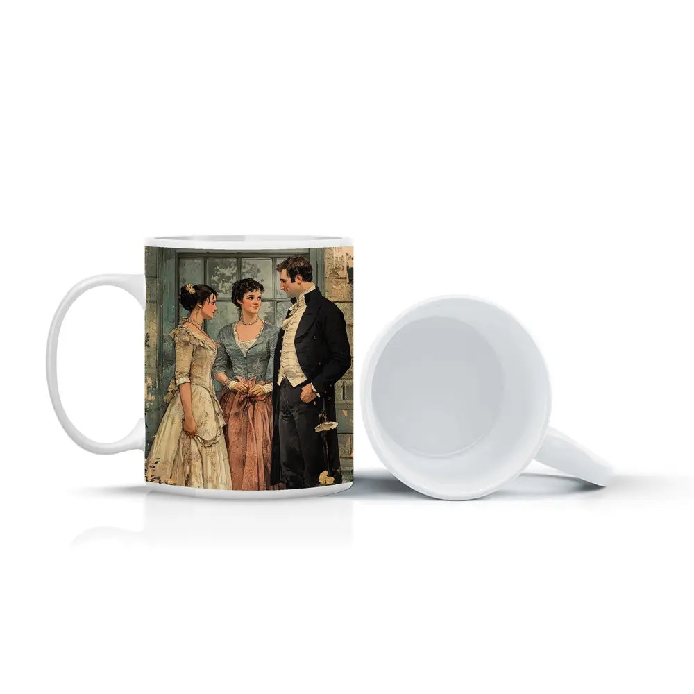 Regency Era Couple Vintage Illustration Art – Mugs