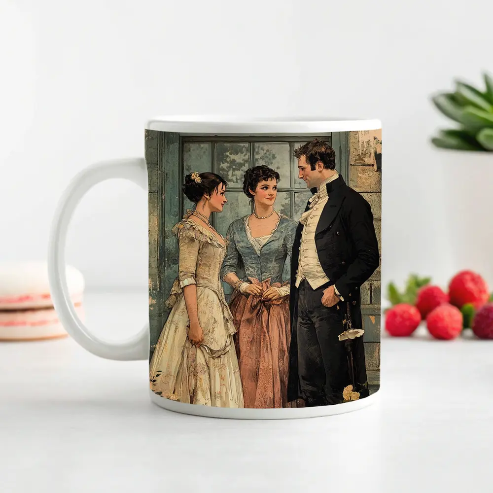 Regency Era Couple Vintage Illustration Art – Mugs