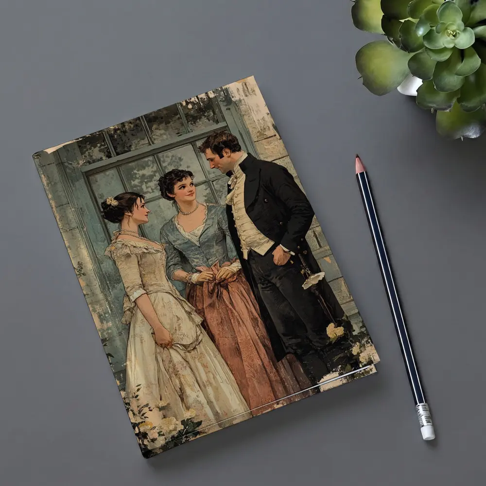 Regency Era Couple Vintage Illustration Art – Notebooks