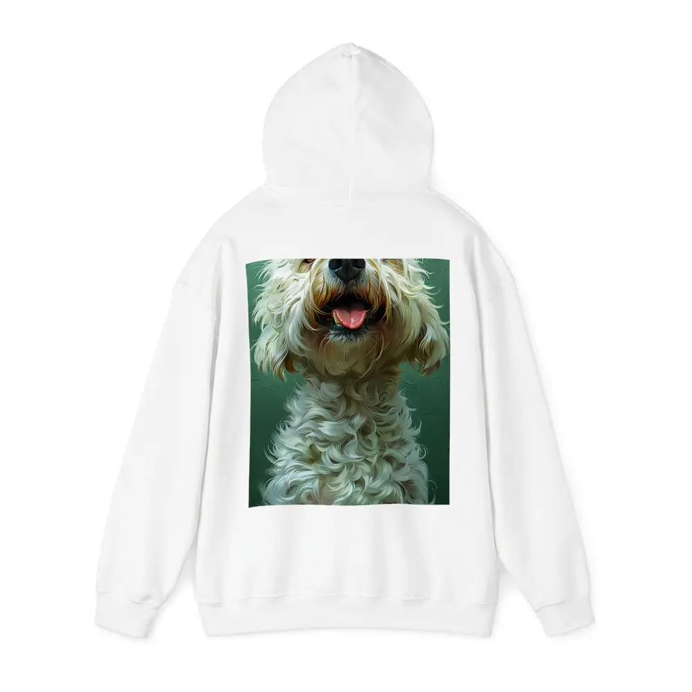 Fluffy Goldendoodle Dog Green Background Art – Hoodies